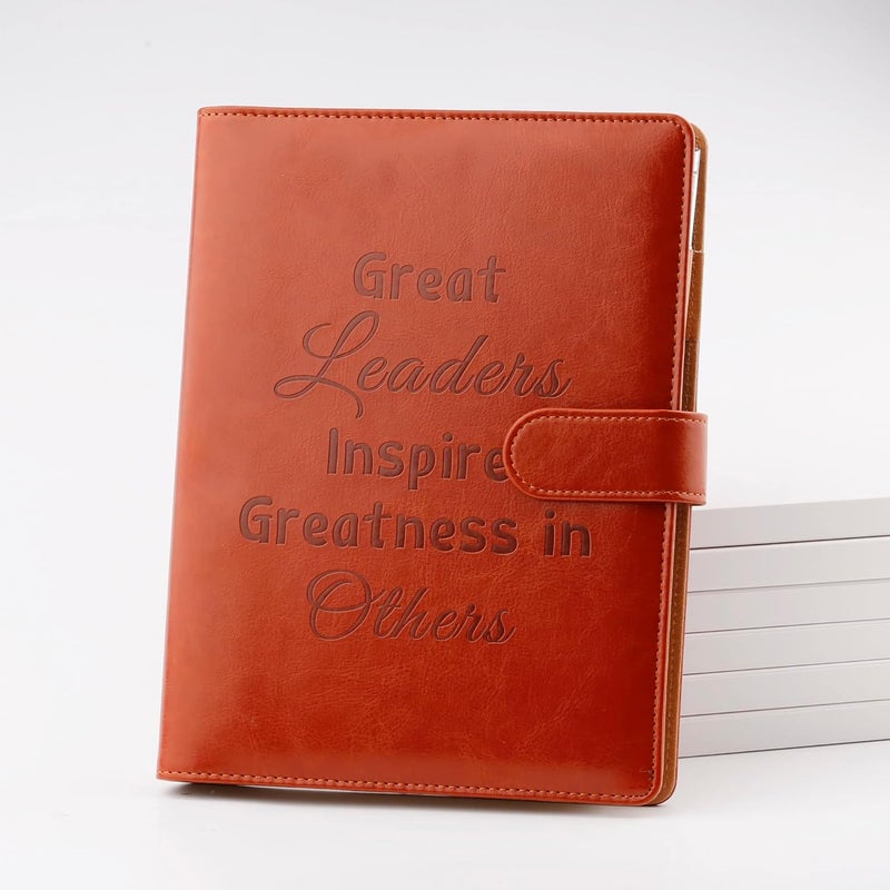 LBWCER Boss Appreciation Gift Mentor Gift Notebook Great Leaders Notebook Leader Supervisor PM Mentor Retirement Gift Coworker Farewell Leather Journal Notebooks (Great S) - Image 3